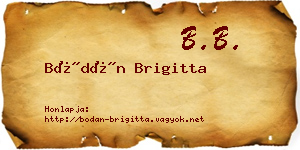 Bódán Brigitta névjegykártya